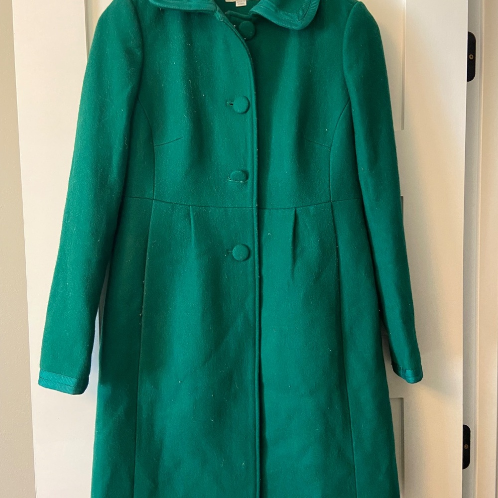 Boden Emerald Green Wool Blend Coat - Size 6R